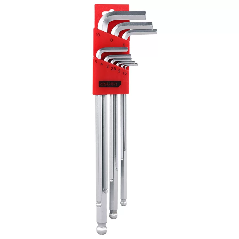 Set, long professional ball head, hexagonal wrench, protective corner covers, 9 pieces