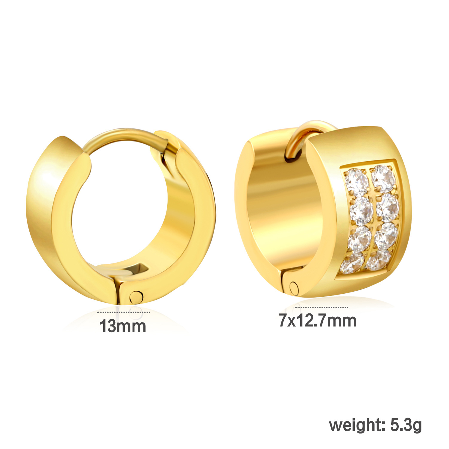 White zirconia round earrings EA32930AG