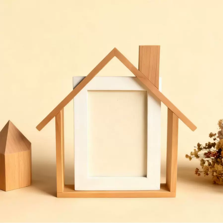 木质小房子相框摆台diy小照片相册木质框架摆件生日礼物情侣礼物