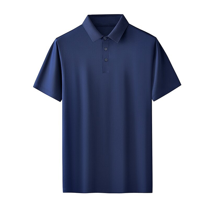 200 Xinjiang long staple cotton men's liquid ammonia anti-bacterial short-sleeved polo shirt business casual solid color lapel short-sleeved T-shirt