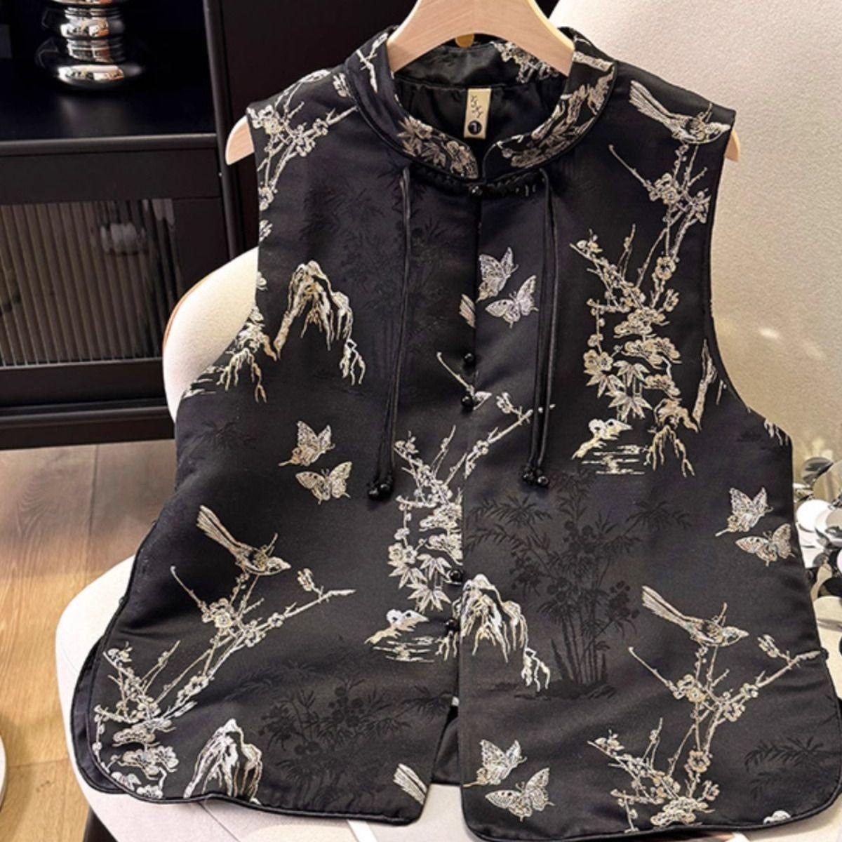2025 Summer New Chinese Style Song Brocade Vest for Women, New Buckle Improved Tang Suit Vest Top