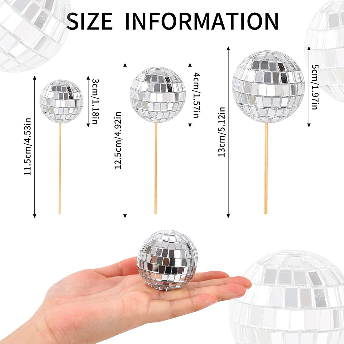 Pastel de bola de espejo de disco inserto 2025 nuevo transfronterizo disco reflectante inserto decoración de fiesta creativa de cumpleaños