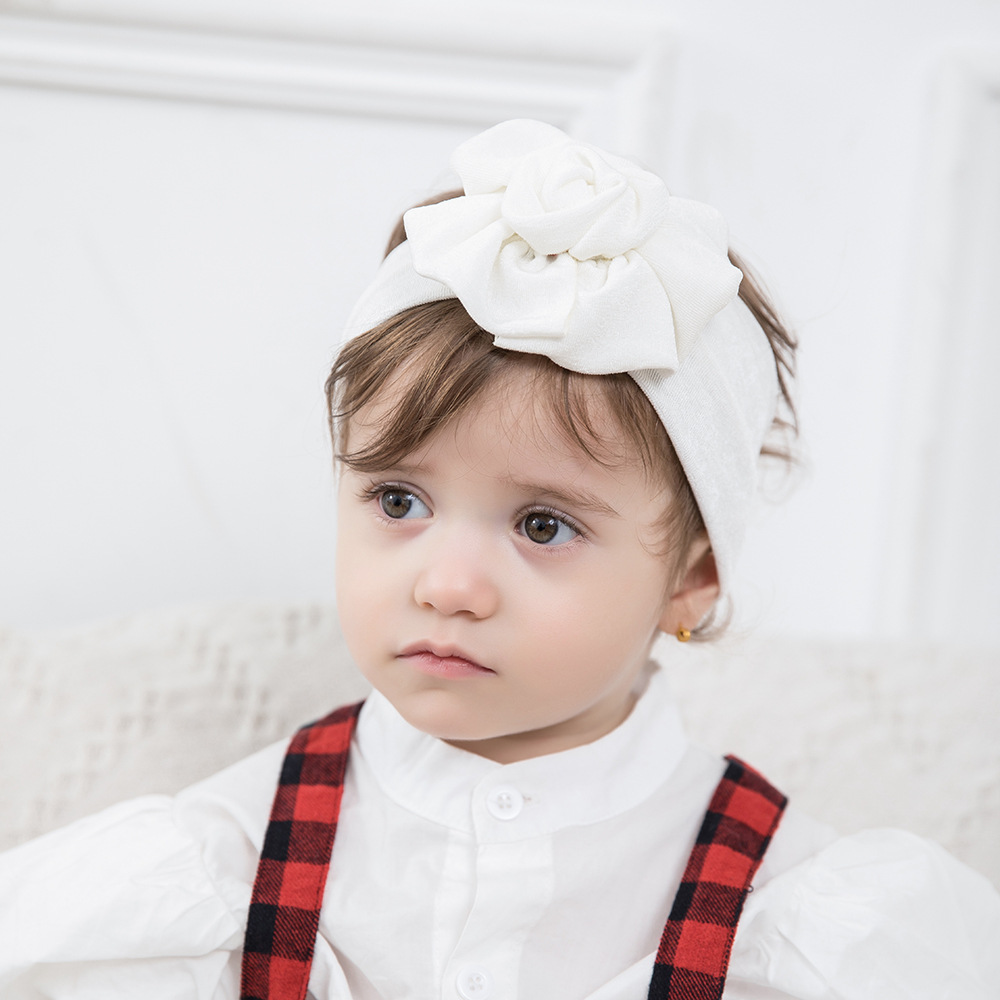 Amazon children's hair accessories European and American handmade three-dimensional flowers high elastic baby headband super soft baby fontanelle