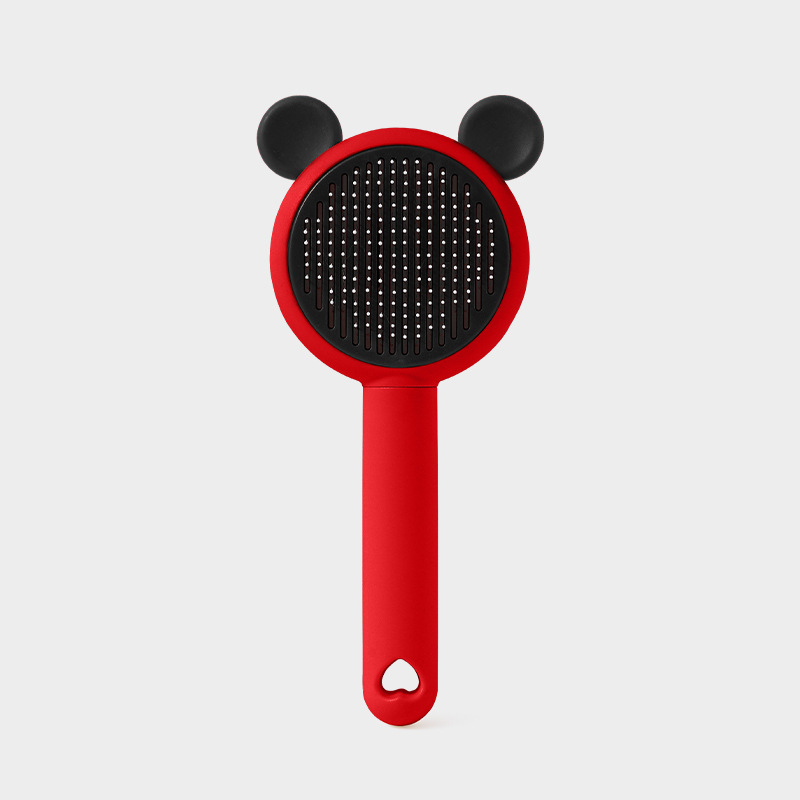 Nuevo peine para mascotas transfronterizo para eliminar el cabello flotante, limpiar y limpiar el peine para perros con un clic para eliminar el cabello, peine de aguja, suministros para mascotas al por mayor