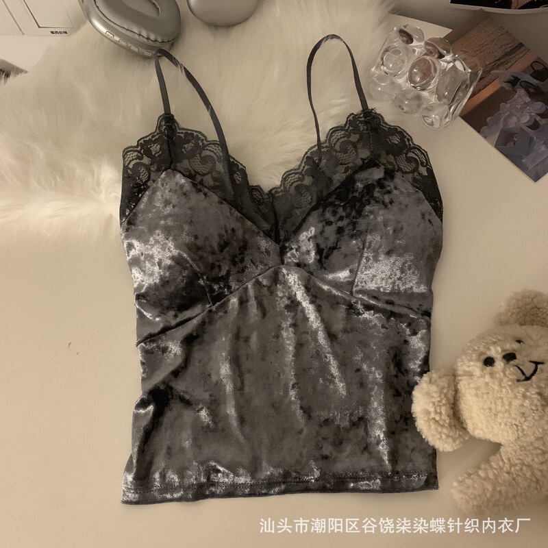 ギャルレースはフランスのベルベットのストラップのベストをつなぎ合わせて、女性は胸パッドの美背を持って身を修めて痩せて純粋に底の上着を作りたいです。|undefined