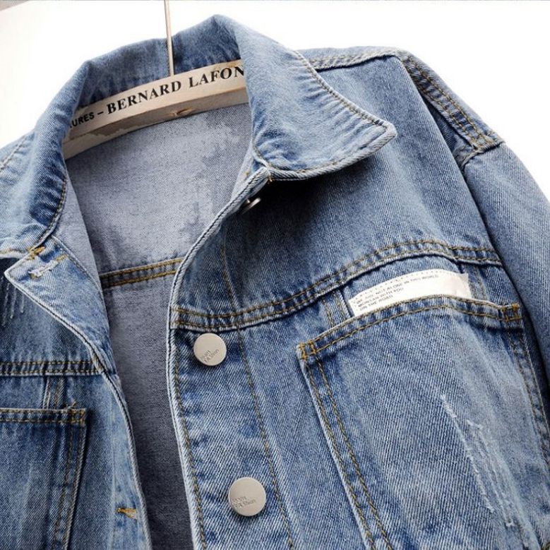 Women's Classic Denim Jacket – Versatile Light Wash Slim Fit Jean Jacket With Button Front_voghion.com