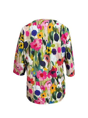 2024 Amazon TEMU Women's Quick-Dry Printed Floral Crewneck Casual Loose Top—Fashionable and Versatile, in European and American Style