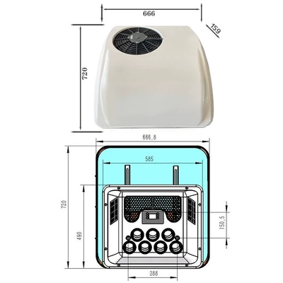 Automotive air conditioning one-piece delivery electric frequency conversion - single-cooling-white-small-top-eac00218-12v-default-dc