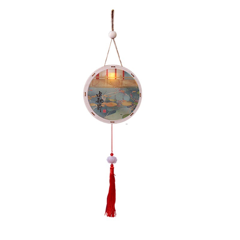 Festival de medio otoño linterna portátil paquete de material hecho a mano de los niños kindergarten actividad accesorios DIY lámpara de conejo de madera