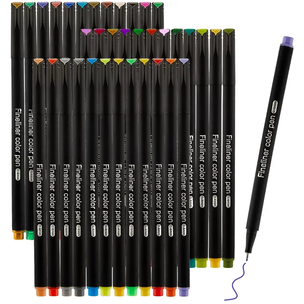 Amazon's Popular 100-Colorful Hook Line Pen Kidsren's Hand-Painted Stroke Art Special Quick-Drying Needle Tube Drawing Pen