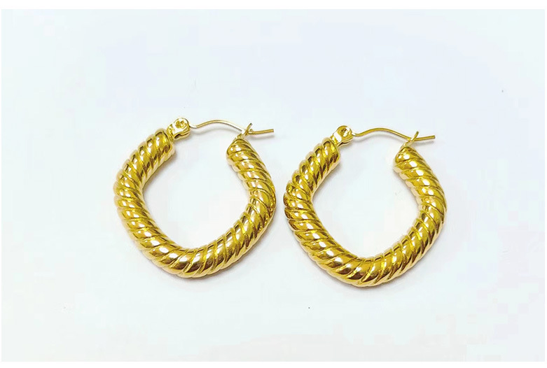 1 Pair Ins Style U Shape Geometric Plating Stainless Steel 18k Gold Plated Earrings display picture 5