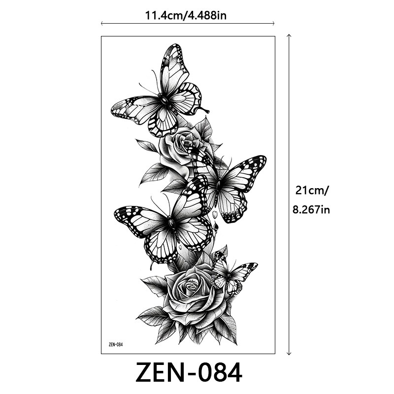新品跨境 ZEN小全臂纹身贴半臂纹身贴动物花朵万圣节纹身贴tattoo|undefined