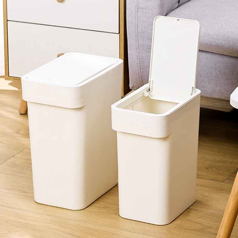 Modern Household Large Size Kitchen Living Room Bedroom Press-type Narrow Trash Waste Bin Toilet with Lid