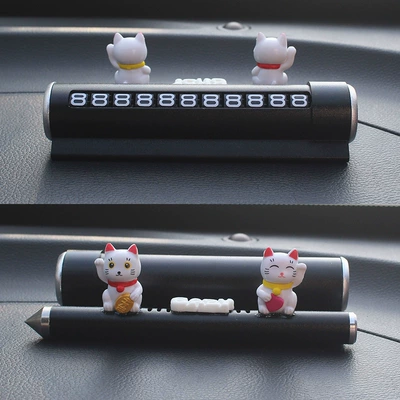 Car Moving Couple Decoration — Nömrəli dayanma kartı - 2-cats-baby-black-safety-hammer-aromatherapy-parking-signs