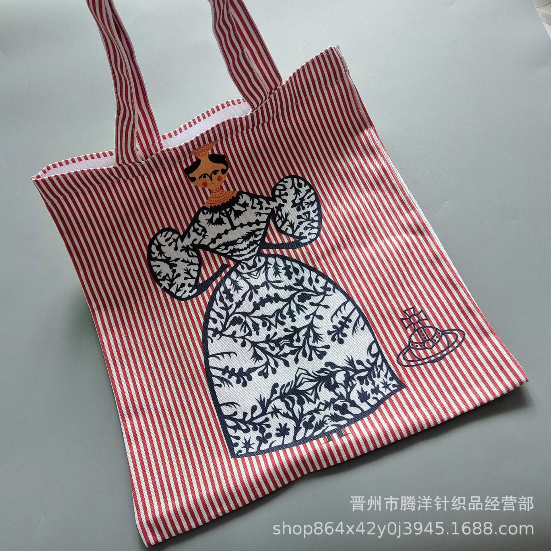 새로운 황후 Dowager 토성 인쇄 캔버스 가방 여성 어깨 쇼핑백 친환경 토트 학생면 가방