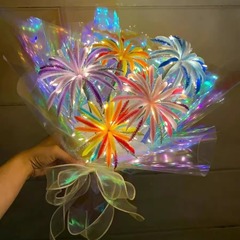 HHZAツイストスティック花火花束diy手作り材料バッグクリスマス雰囲気感は彼女の親友に新年を贈る