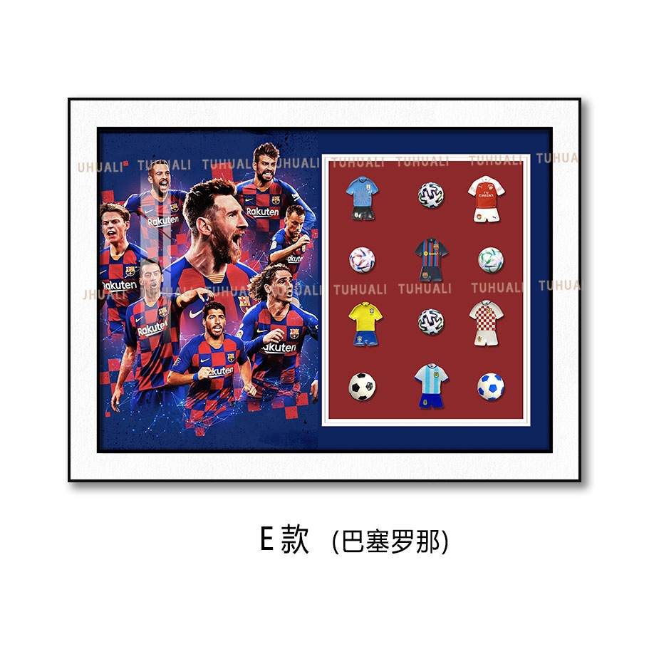 Sala de estar Entrada Niño Fútbol Decoración Pintura C Ronnell Ma Fútbol Estrella Colgante Pintura física tridimensional