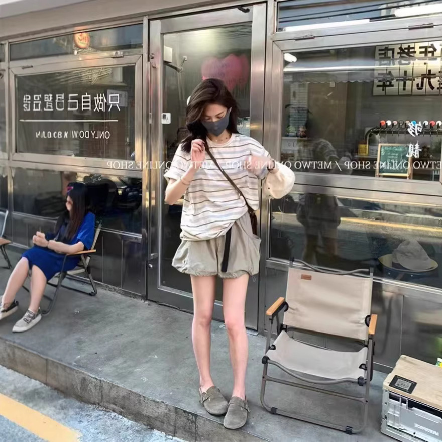 Guangzhou Shisanxing R*S* Quality Goods! 2026 Spring Style Trendy Color-Blocking Design Loose and Casual Short-Sleeve T-Shirt