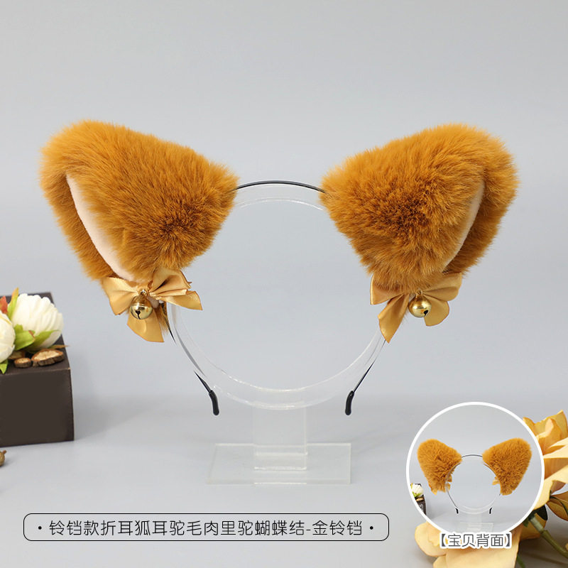 手作日系獣耳カチューシャかわいいぬいぐるみ猫耳Lolita頭飾りキツネ耳アクセサリー猫耳カチューシャ