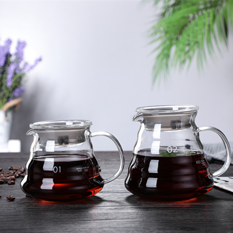 Wholesale Customized Glass Coffee Sharing Pot Cloud Pot Hand Brewed Coffee Pot Set F Coffee Filter Printed with Logo