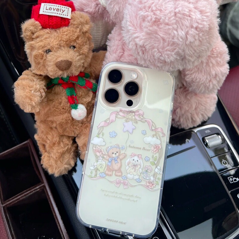 Little Bear and Rabbit Suitable for Apple 17Promax Mobile Phone Case Iphone16/15Pro Anti-Fall 14/13/12/11