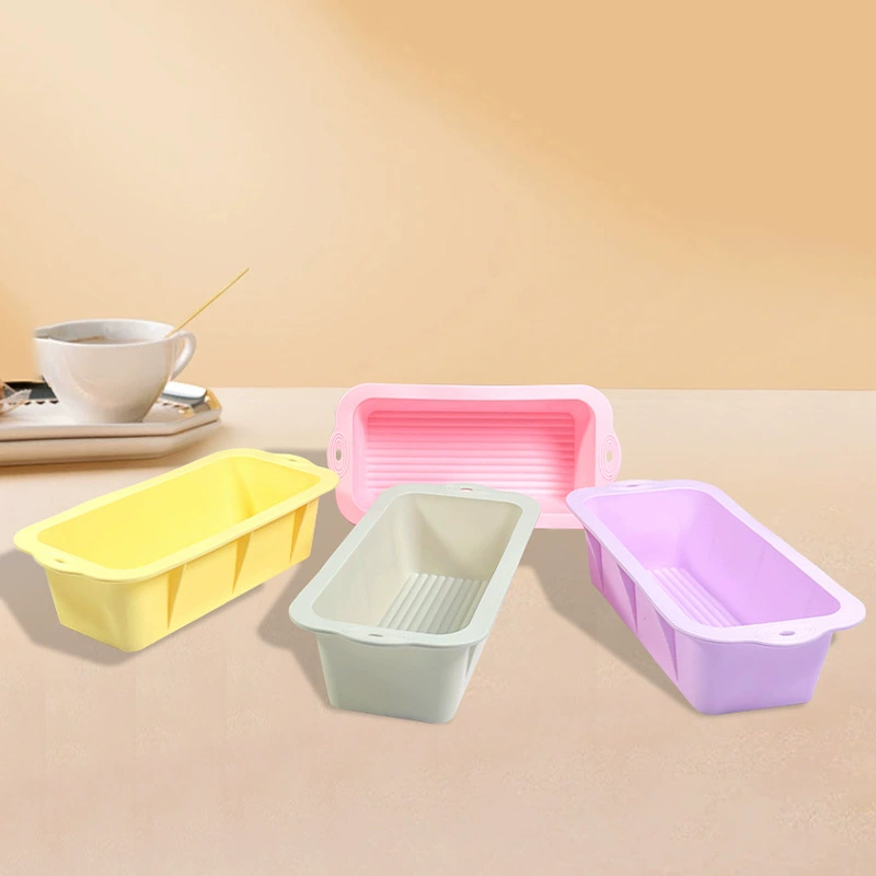 Cross-border food grade new silicone rectangular fermentation basket bread cake mold DIY baking mold toast baking pan