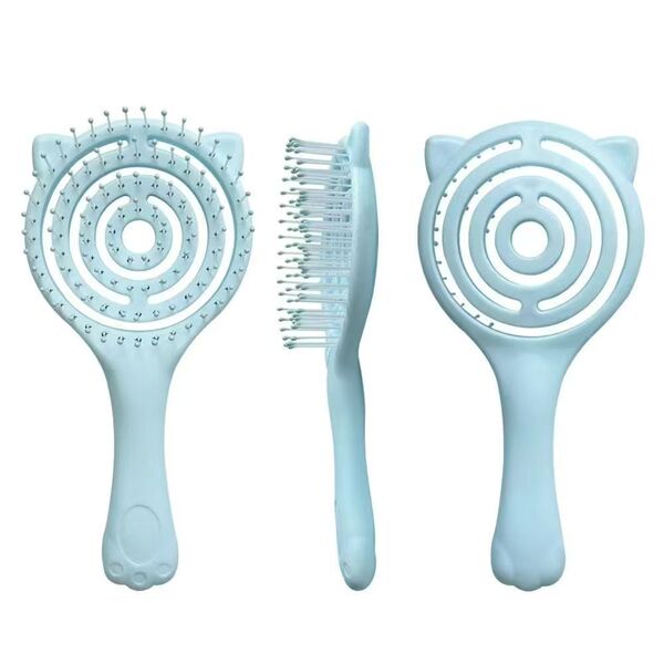 Hollow Fluffy Hair Smoothing Comb Air Cushion Comb Curly Hair Comb Cylinder Comb Women's Home Massage Comb Rib Comb Cat Claw Hollow