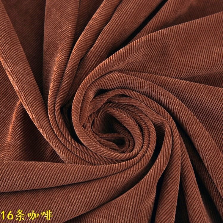 Clear Corduroy Non-Elastic Quality 16 Pit Strip Velvet Light Brown 16 Nylon Polyester Corduroy Fabrics Wholesale in Stock