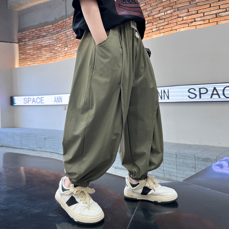 Male child labor 2024 new loose personalized pants, versatile sports pants for adults, trendy and casual_voghion.com