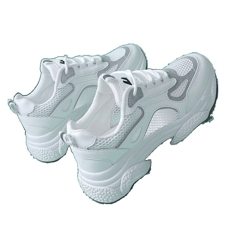 PLOVER Woodpecker Daddy Shoes Mujer de moda 2025 verano nuevo estilo transpirable con pies pequeños zapatos deportivos de malla para correr