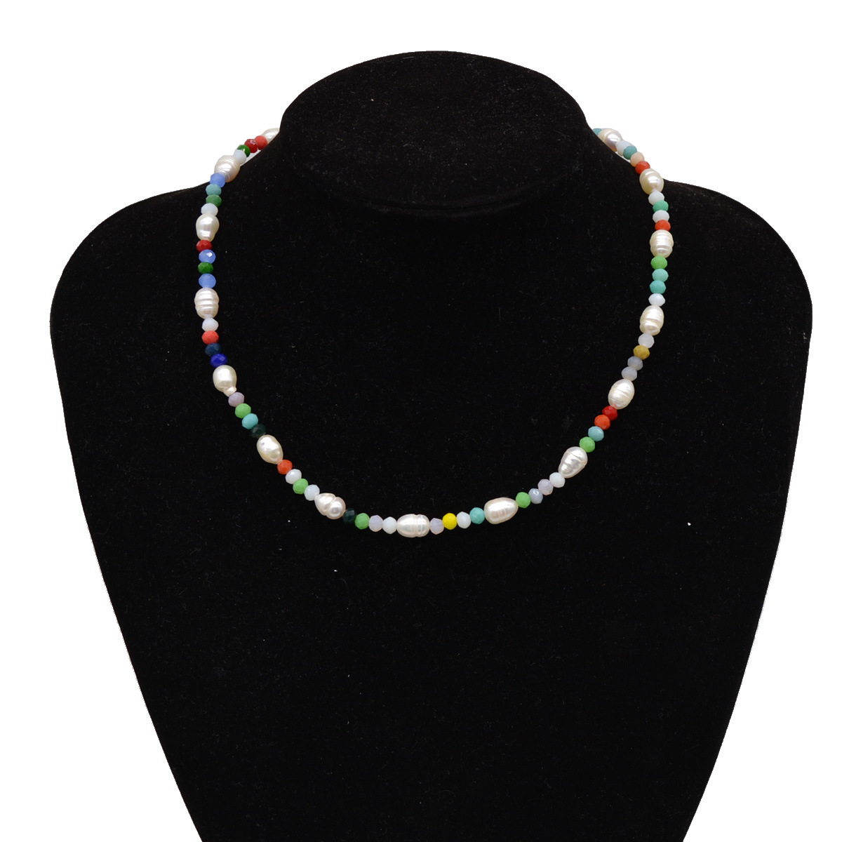 Retro Style Colorful Beaded Pearl Necklace display picture 3