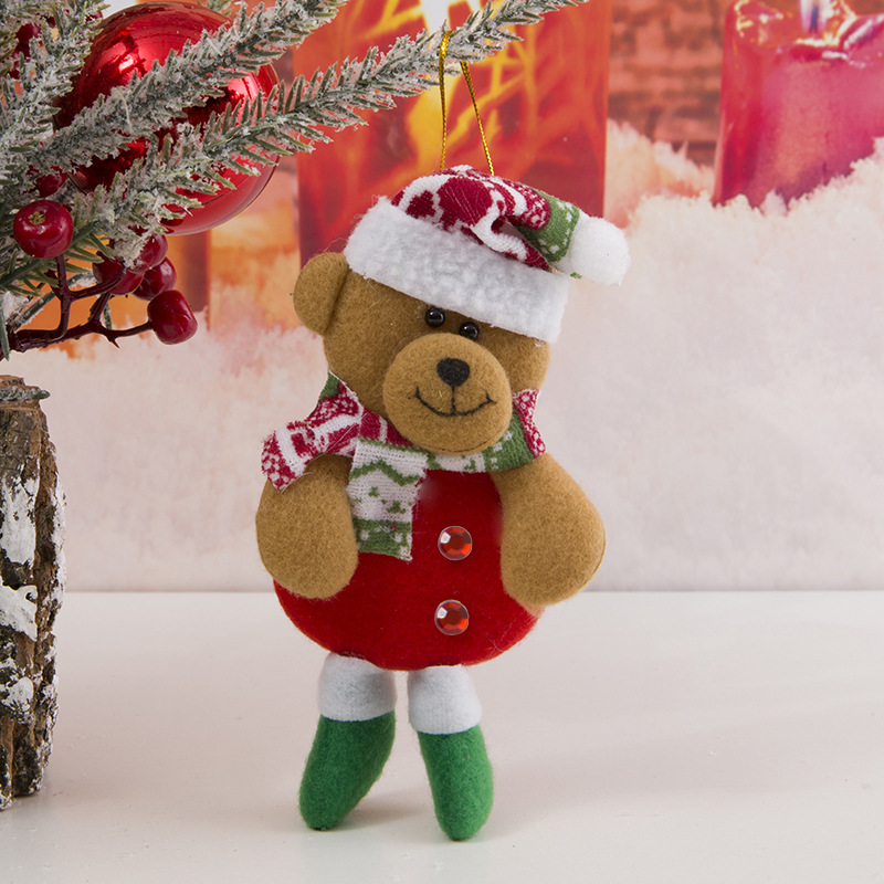 Kit de adornos navideños de tela, colección de colgantes para árbol de Navidad y regalos