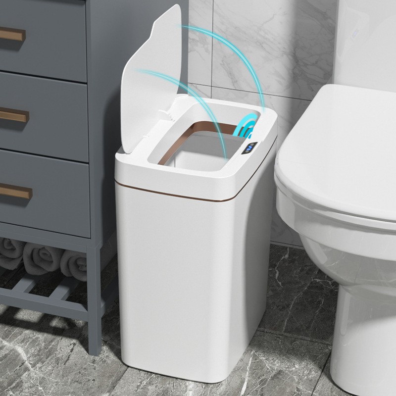 Induction Smart Home Automatic Trash Can Bathroom Kitchen with Lid Large Storage Garbage Wholesale