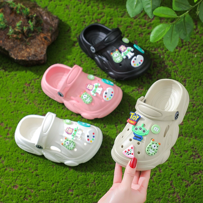 Летняя Нескользящая детская обувь с отверстиями из ЭВА для родителей и детей, тапочки, домашние и уличные сандалии для мальчиков для девочек