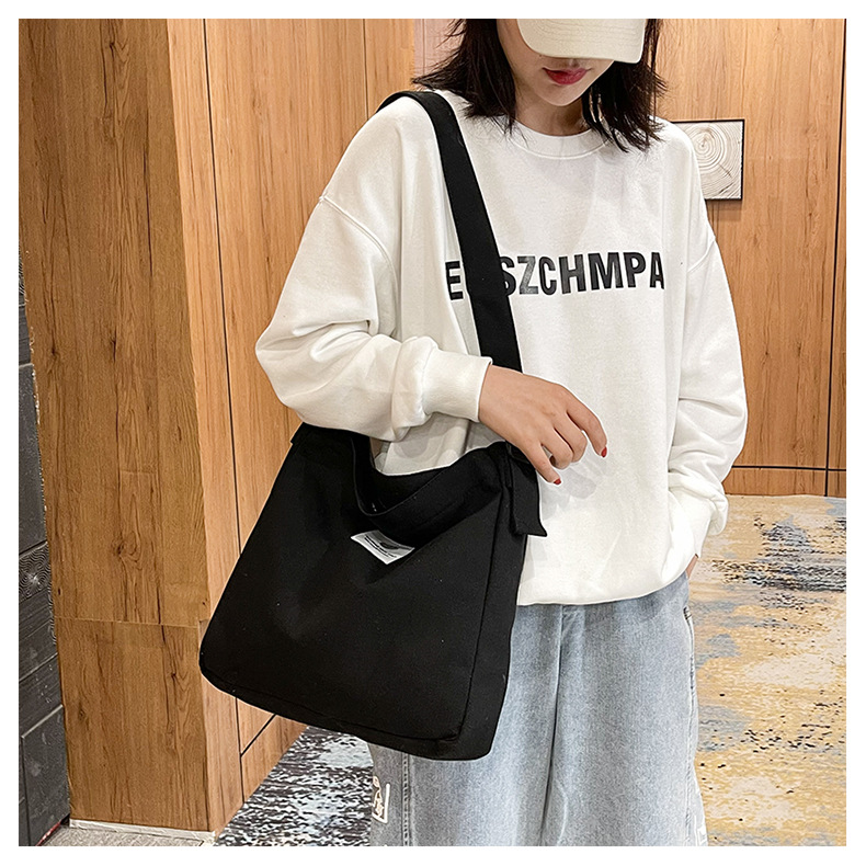 Large-capacity, fashionable and simple canvas bag, 2025 new style, casual and artistic shopping bag, versatile, shoulder crossbody bag undefined