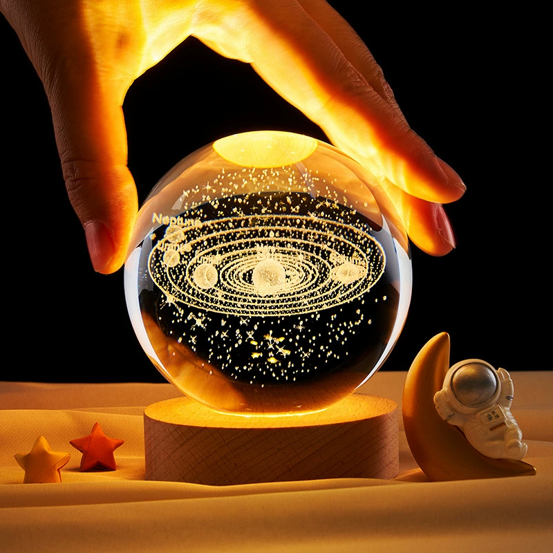 Звездное небо, астронавт, белый кристалл, настольная ночная лампа, 3D