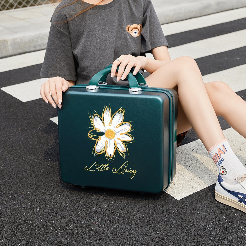 Maleta de PP hecha en fábrica caja de cremallera de 16 pulgadas Mini caja de almacenamiento de viaje patrón impreso bolsa de cosméticos de gran capacidad