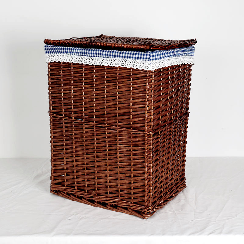 Directo de fábrica del Norte cesta de almacenamiento de Mimbre con forro de tela Hotel Casa sundries organización grande cesta de lavandería
