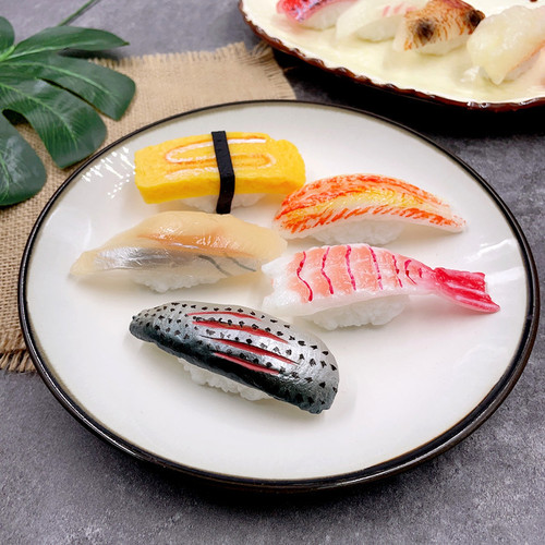 Creative simulated food 3D three-dimensional Japanese sushi refrigerator magnet salmon series strong magnet decorative message sticker