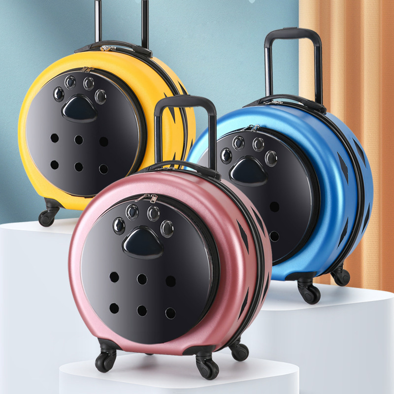 Pet Trolley Case Cat Bag Outgoing Portable Cart Space Capsule Transparent Cat Luggage Case Cat Trolley Case
