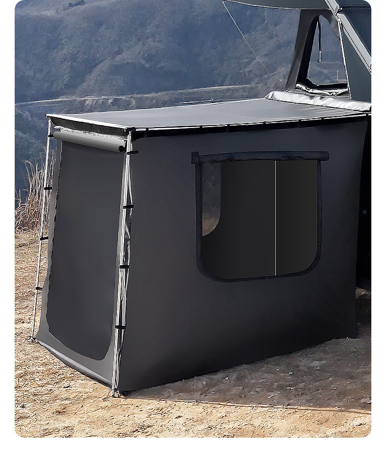 Outdoor Black Rubberized Car Side Tent Side Tent Cloth House Cloth Expansion Camping Style Car Sunshade and Rainproof Wholesale