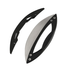 不锈钢披萨刀半圆环形薄饼分切刀香草切刀多孔香草取页器牛轧糖刀