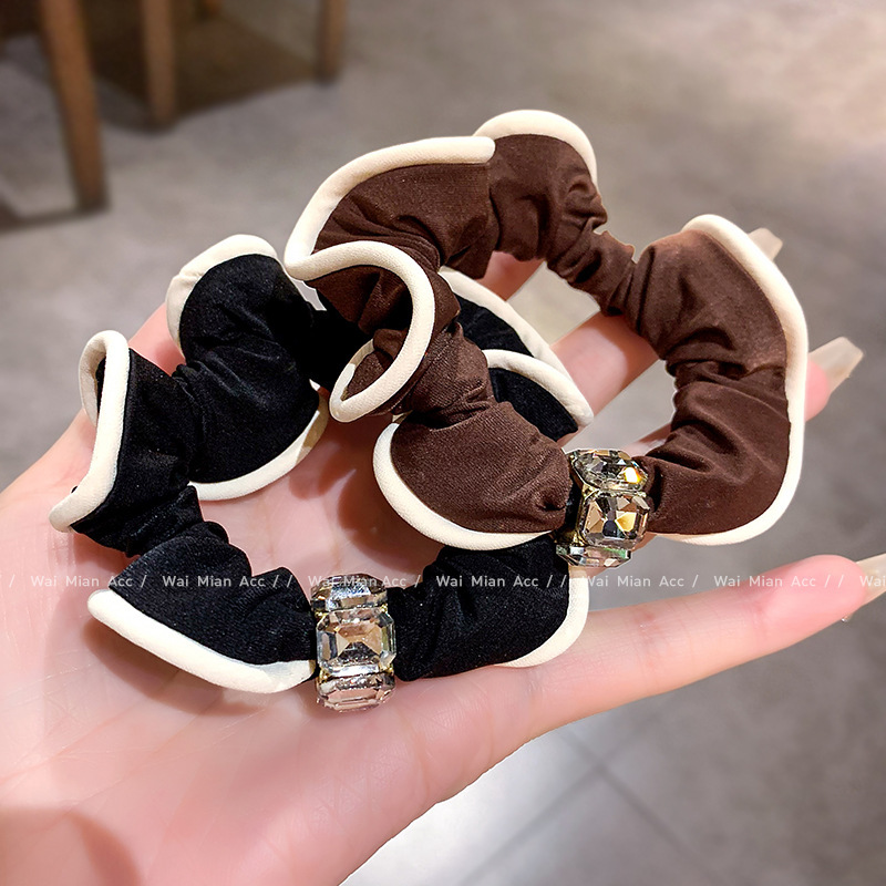高级感发饰荷叶边大肠发圈女轻奢扎丸子头发绳新款皮筋扎马尾头绳|undefined