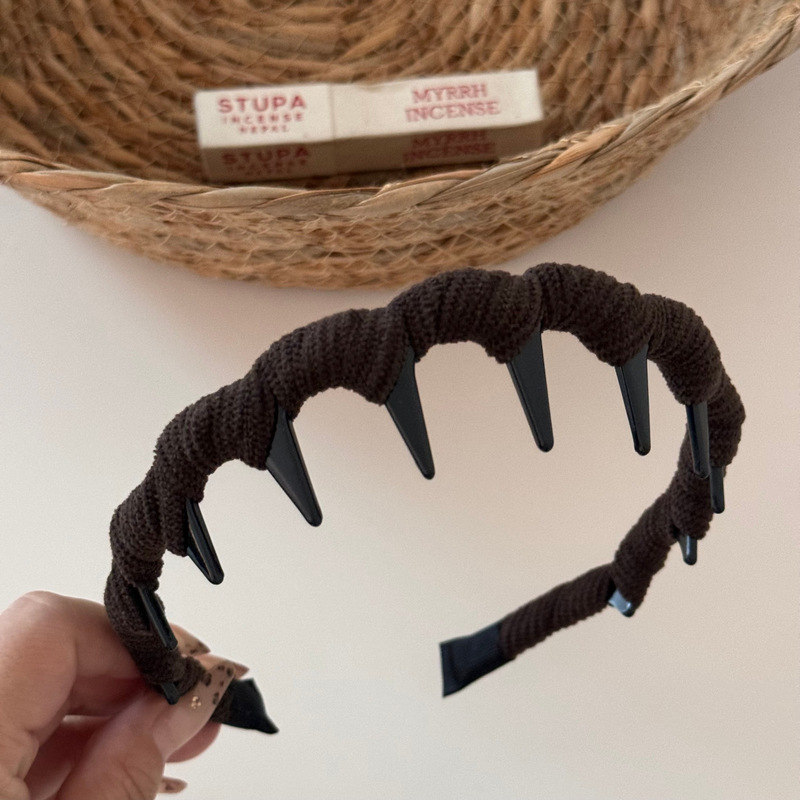 灯芯绒缠绕波浪发箍女秋冬正反两戴发箍高颅顶百搭防滑头箍头饰|undefined