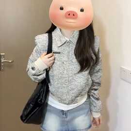 新品 春秋外套女秋季2024年新款小众设计感气质显瘦小个子短款夹