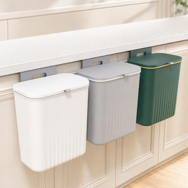 Wall-Mounted Trash Can with Lid, Kitchen and Bathroom Outdoor Gap Storage Bin, Swing-Lid Type, Exclusively for Cross-Border Sales Wall-Mounted Trash Can with Lid, Kitchen and Bathroom Outdoor Gap Storage Bin, Swing-Lid Type, Exclusively for Cross-Border Sales