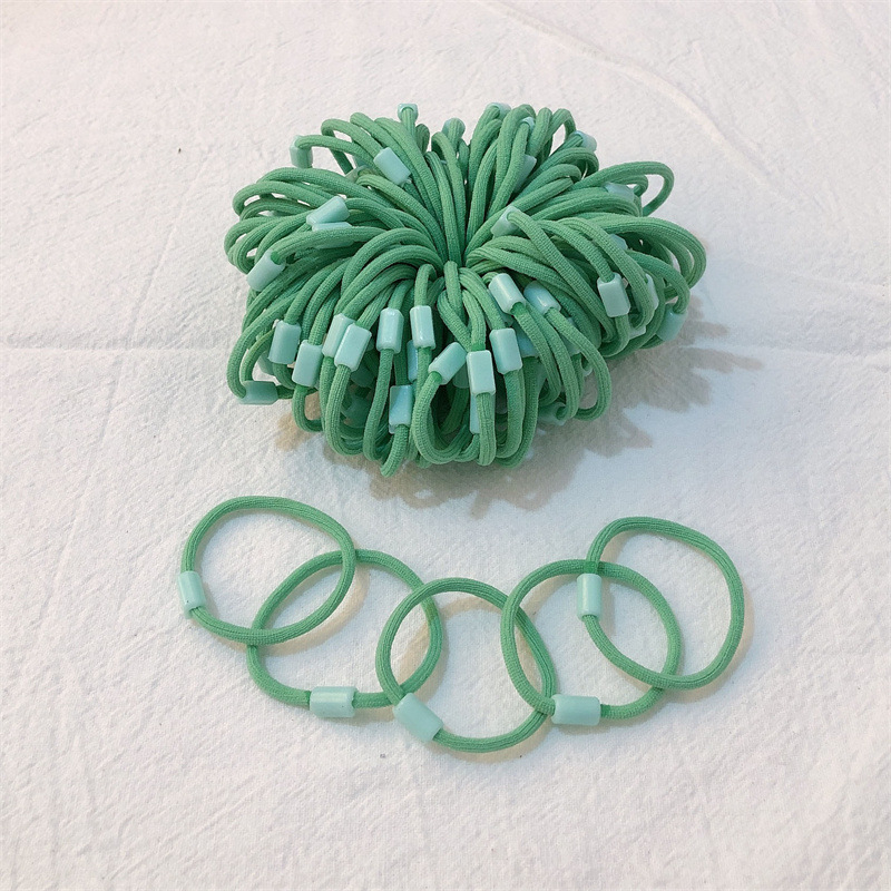 [Pequeño anillo largo con hebilla] DIY niños materiales hechos a mano cuerda de cabeza de alta elasticidad color caramelo no daña correa de cabello tocado