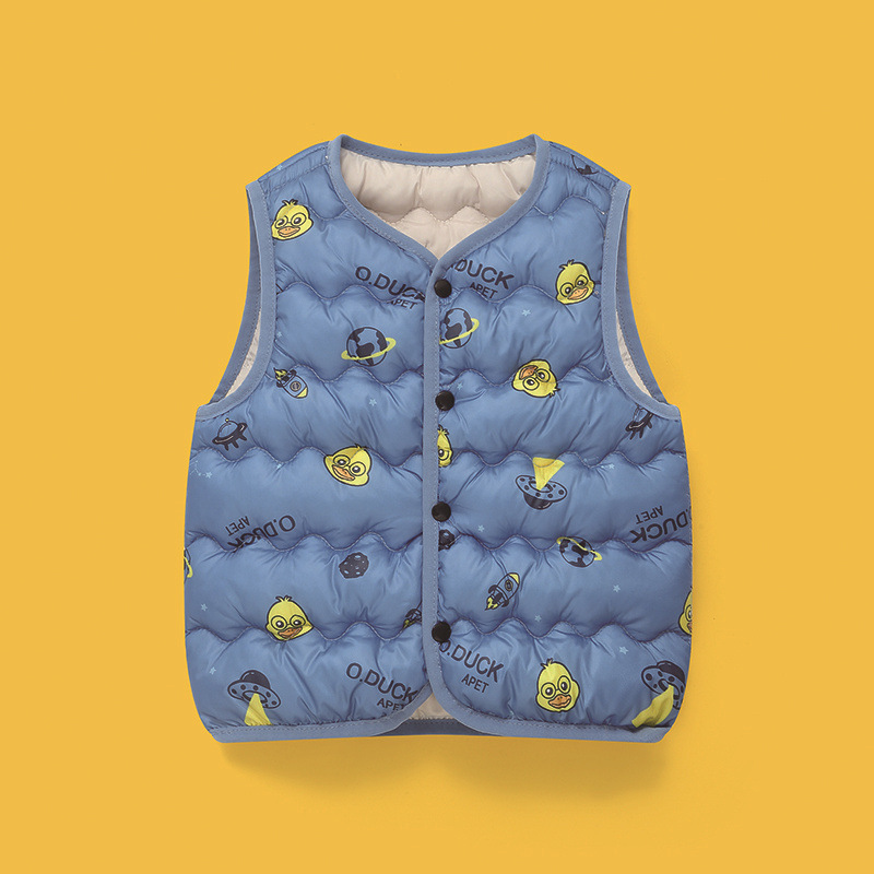 Otoño y invierno nuevo pato amarillo para niños chaleco de algodón chaleco de algodón caliente para niños pequeños, niños pequeños, niños pequeños, chaleco de algodón para niños pequeños