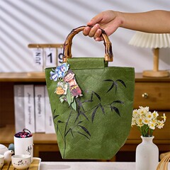 Zongzi ティートートバッグギフトバッグカスタムハイエンド塩漬けアヒルの卵空箱端午節包装デュポン紙袋