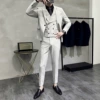 White [suit+vest+trousers]